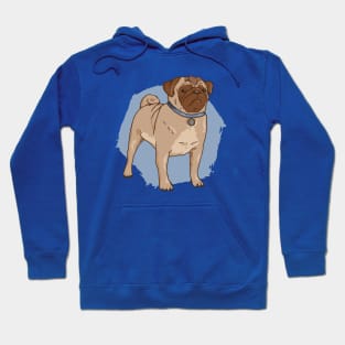 Cute Pug Dog Illustration Hoodie